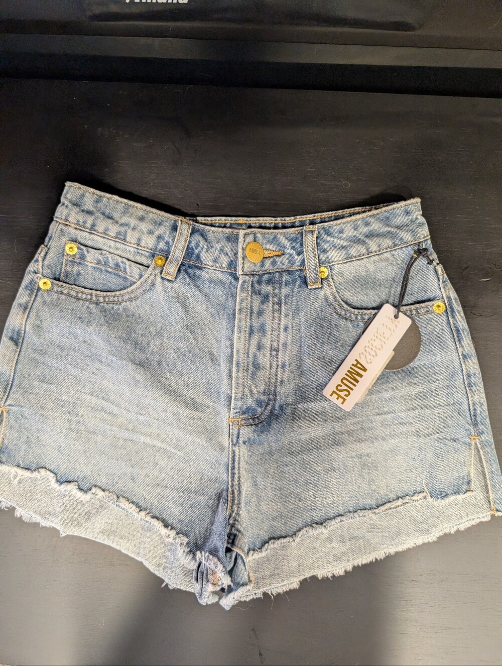 NWT Amuse Society Shoreline Denim Jean SHORTS - WOMENS with 26" waist Button Fly